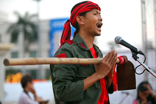 Protest Demo der sogenannten Rothemden - UDD - in Bangkok