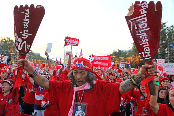 Protest Demo der sogenannten Rothemden - UDD - in Bangkok