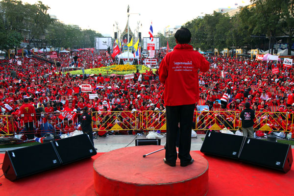 Protest Demo der sogenannten Rothemden - UDD - in Bangkok