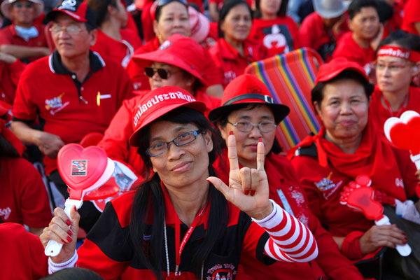 Protest Demo der sogenannten Rothemden - UDD - in Bangkok