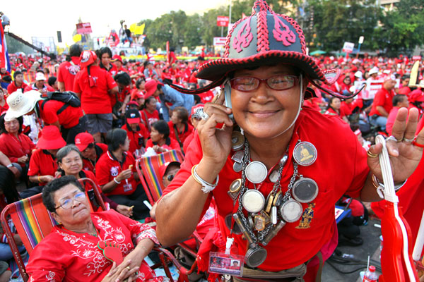 Protest Demo der sogenannten Rothemden - UDD - in Bangkok