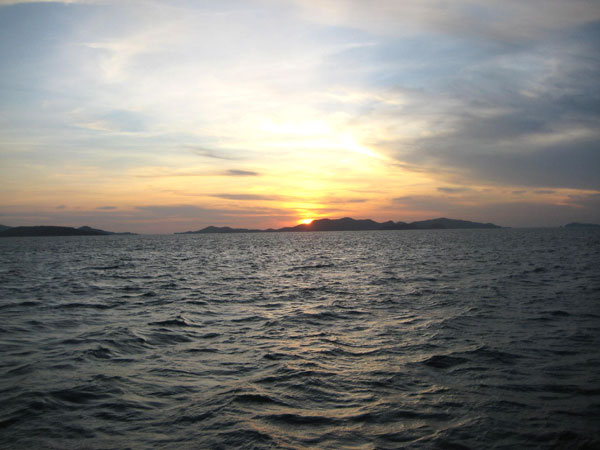 Abendsonne vor Sattahip.