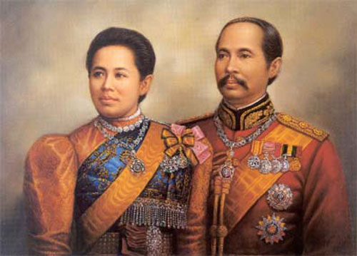 König Chulalongkorn mit erster Ehefrau