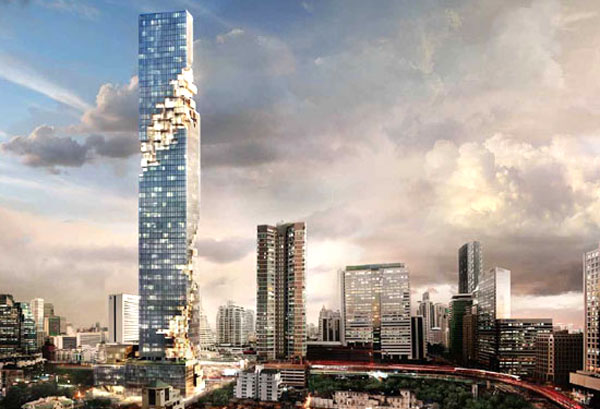 Bangkoks künftige Skyline mit dem Mahanakhon-Projekt