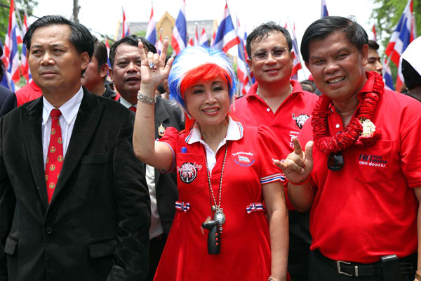 UDD-Anhänger bei der Demo der Rothemden in Bangkok am 17.8.2009