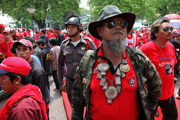 Demo der Rothemden in Bangkok am 17.8.2009