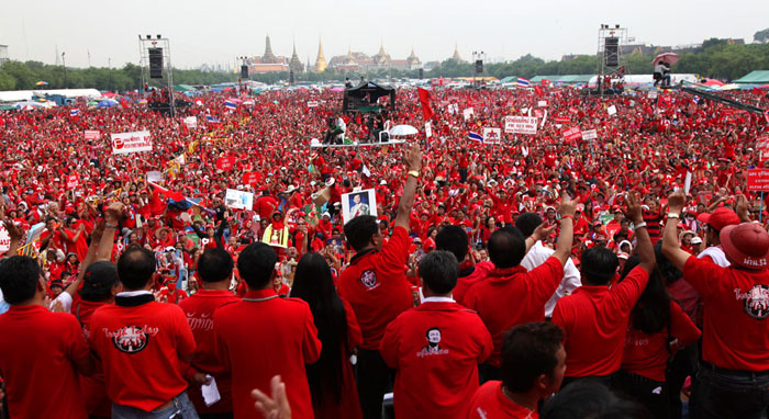 Grosse UDD-Demo der Rothemden in Bangkok am 17.8.2009